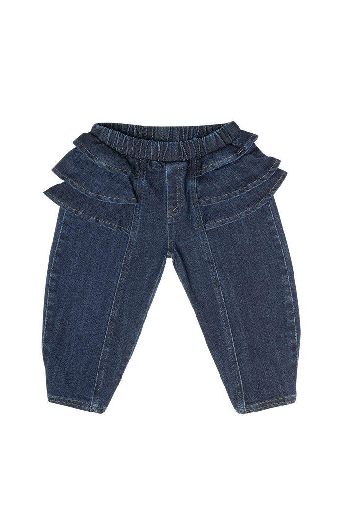 pants denim ruffle - blue