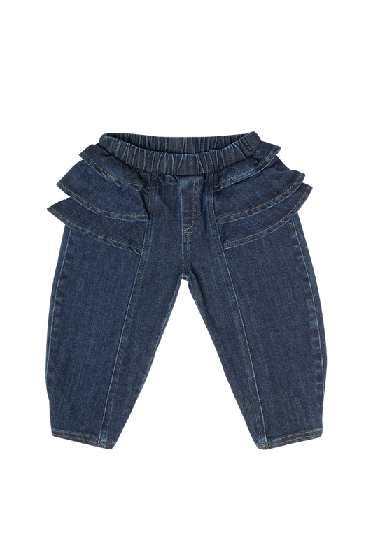 pants denim ruffle - blue