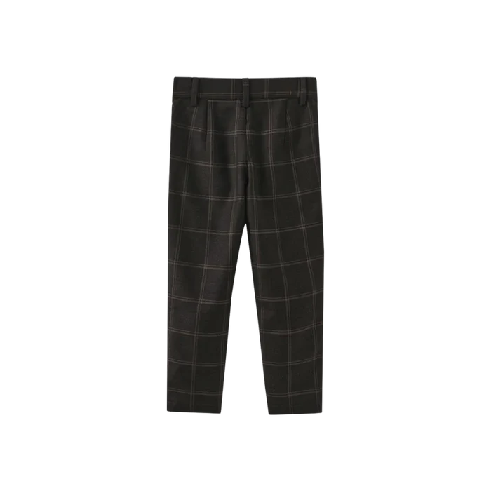 pants plaid  - chocolate brown