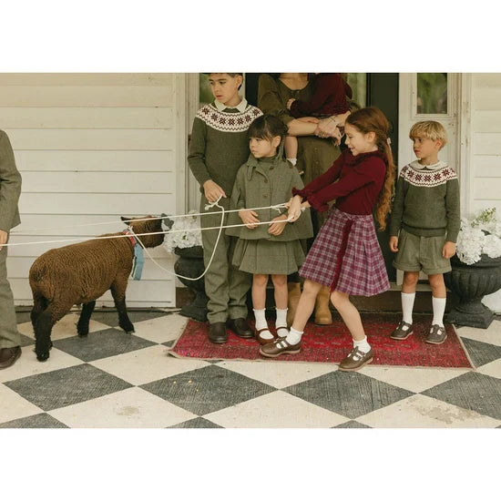 pants plaid wool - olive