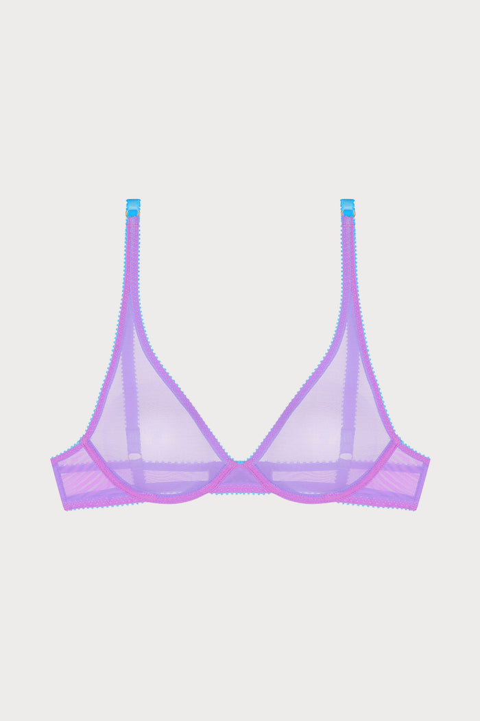 Pippa Tulle Plunge Bra in Purple