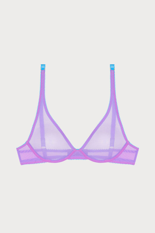 Pippa Tulle Plunge Bra in Purple