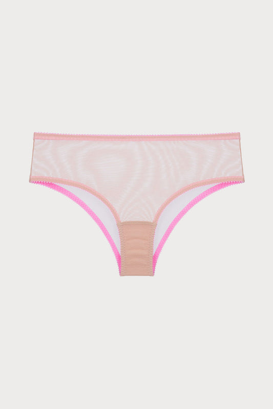 Polly Tulle High Waist Knicker in Beige