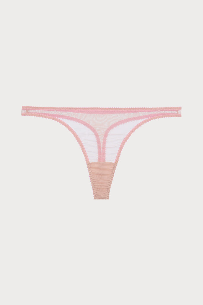 Polly Tulle Thong in Beige