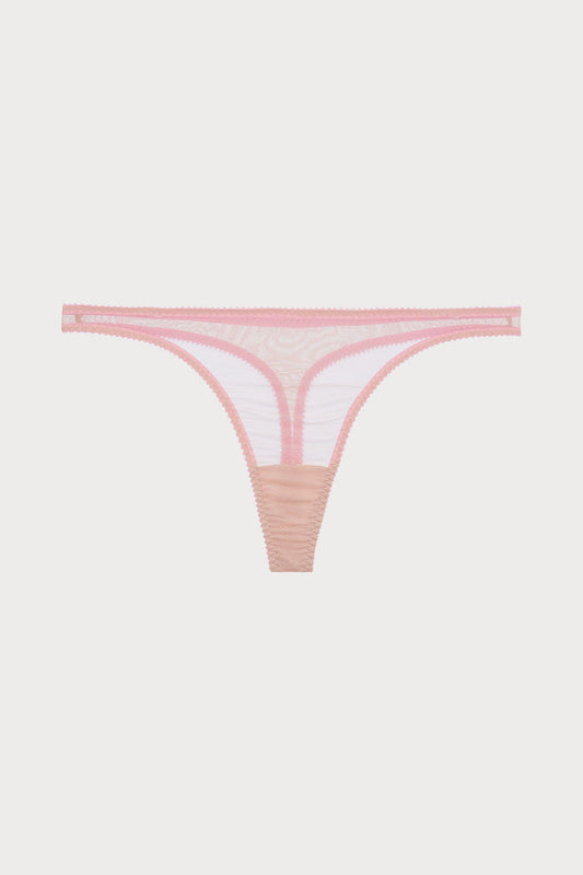 Polly Tulle Thong in Beige