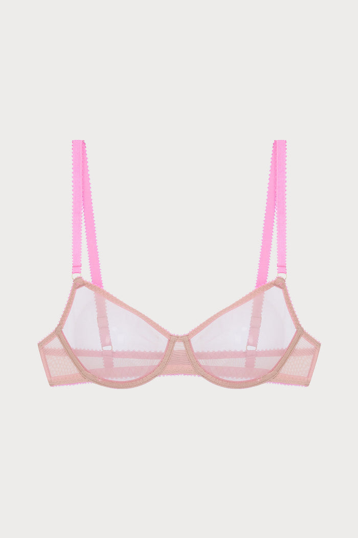 Polly Tulle Underwire Bra in Beige