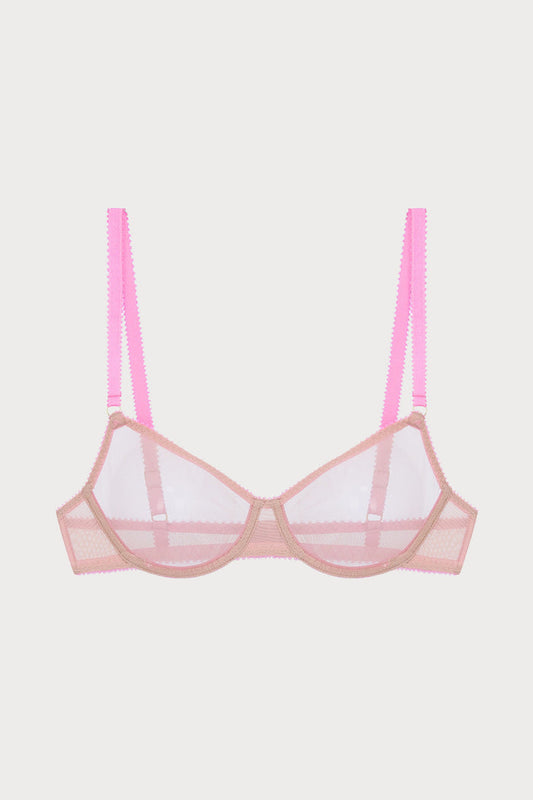 Polly Tulle Underwire Bra in Beige