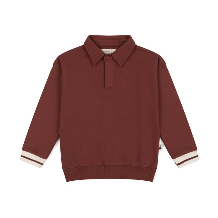 polo l/s clube de baseball sweatshirt - deep clay