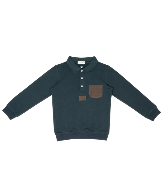 polo l/s plastic pocket - navy