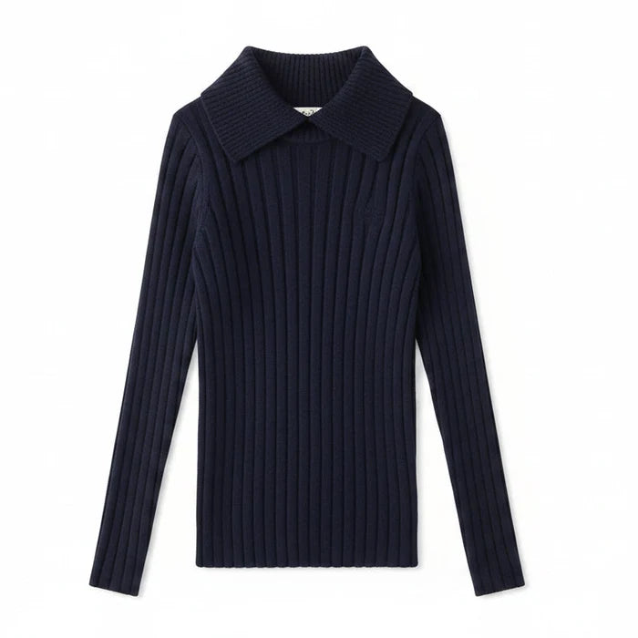 polo l/s ribbed knit turtleneck - navy