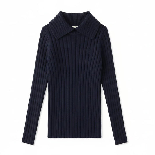polo l/s ribbed knit turtleneck - navy