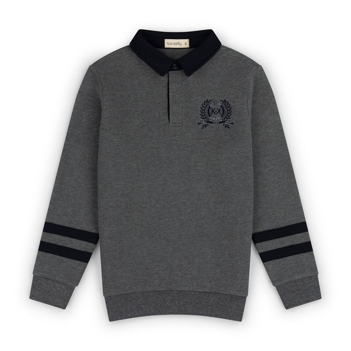 polo l/s the prep edit - melange grey