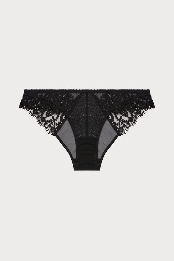 Précieuse Black Embroidery Brief