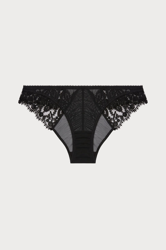 Précieuse Black Embroidery Brief