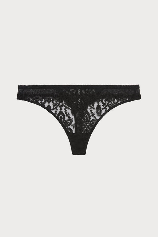 Précieuse Black Embroidery Tanga