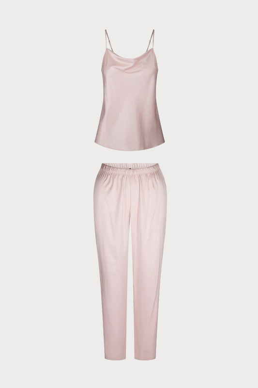 Satin Cami Top & Pants Pyjama Set Rose Smoke