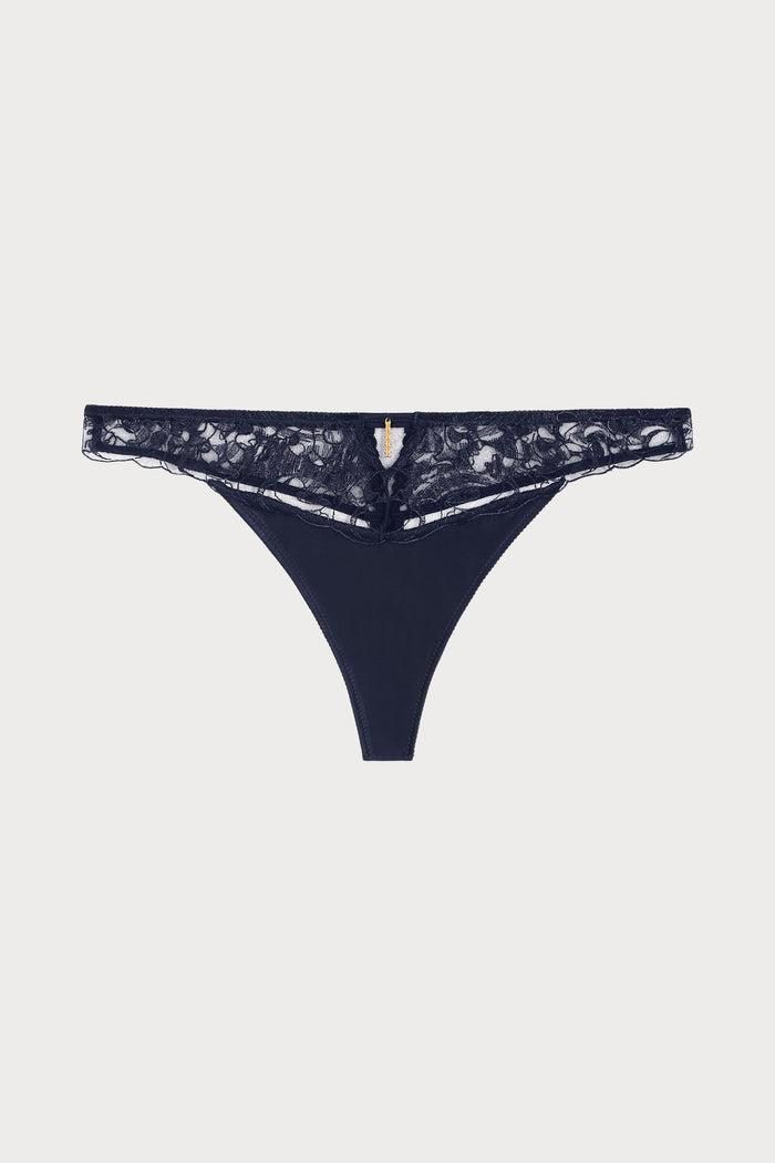 Satin Memories Deep Sea Tanga, Size L (UK 14)