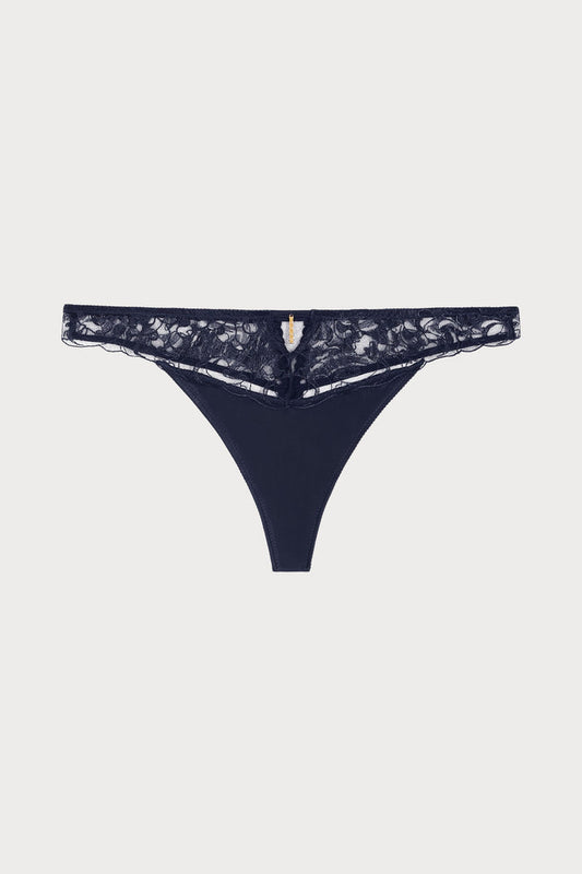 Satin Memories Deep Sea Tanga, Size L (UK 14)