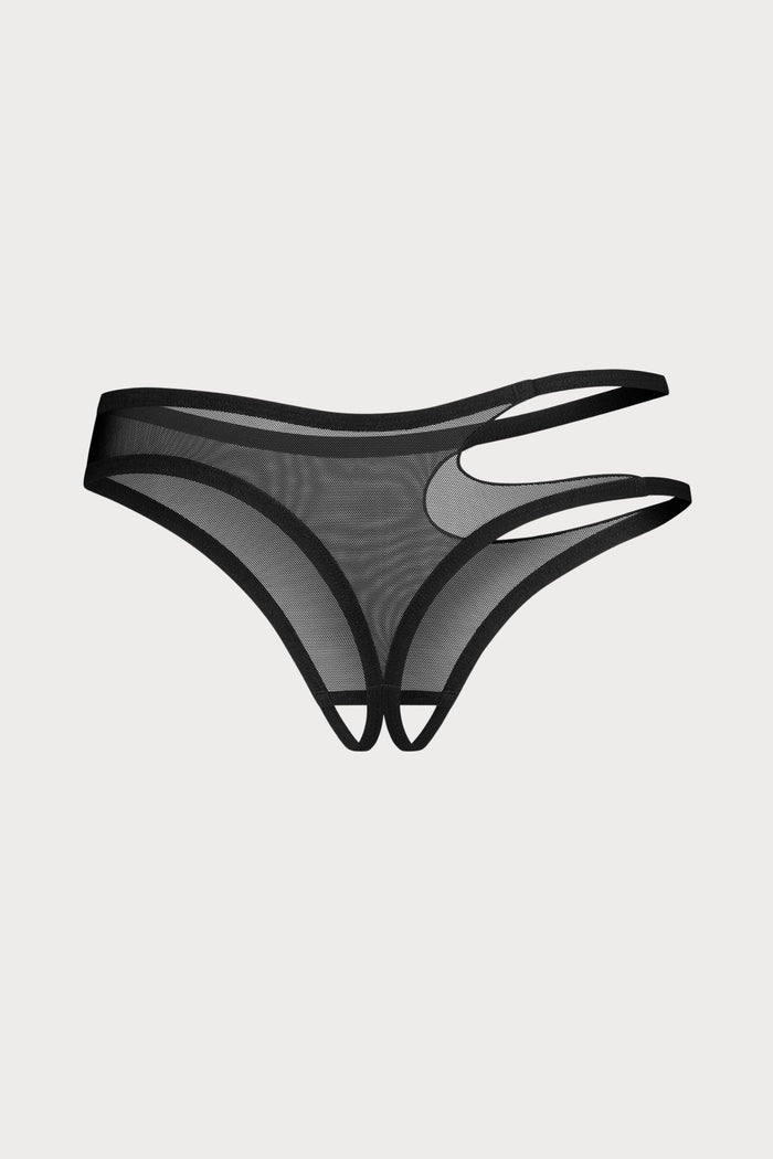 Obsessive Saturis Black Crotchless Thong