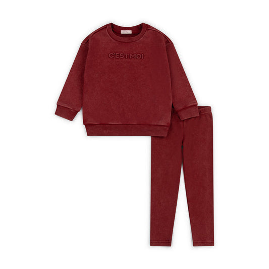 set outfit cest moi sweatshirt - cherry