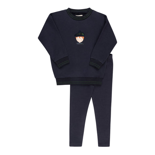 set outfit scottish boy sweatshirt and leggings - navy