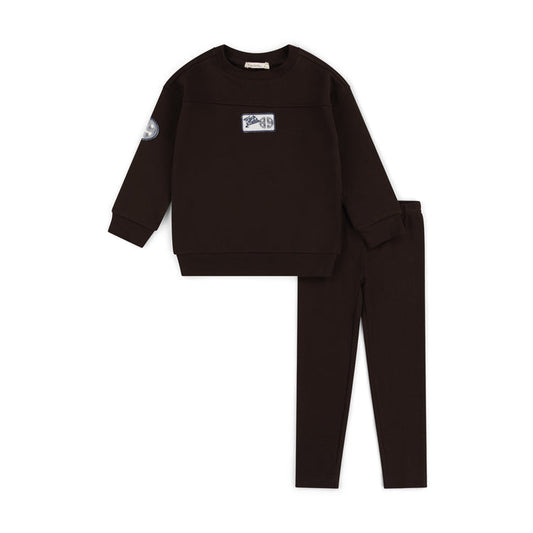 set outfit track and field sweatshirt - cocoa