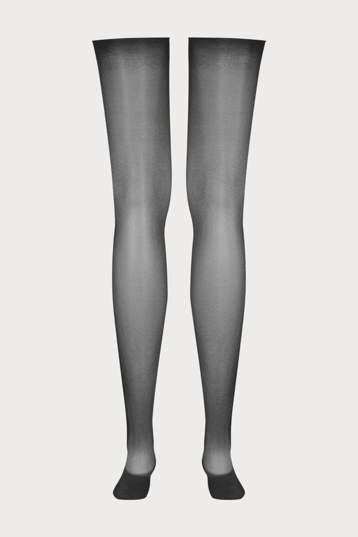 Maison Close Sheer Cut & Curled Stockings 20 Denier - Black - Naughty Knickers