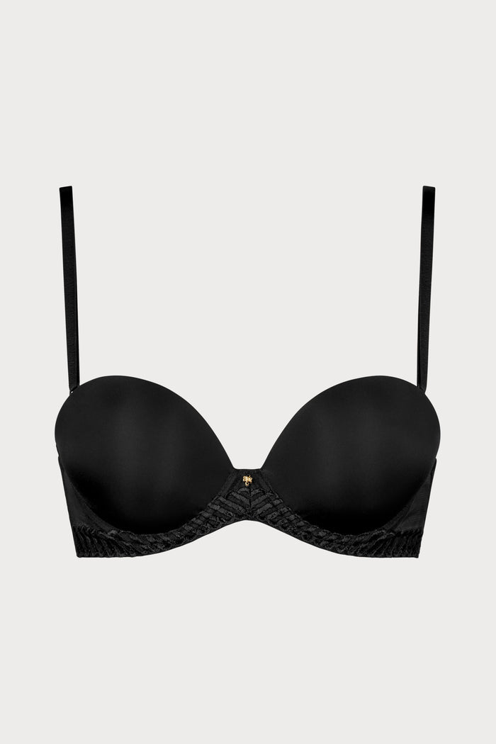 Sheer Emotion Black Multiway Plunge Bandeau Bra