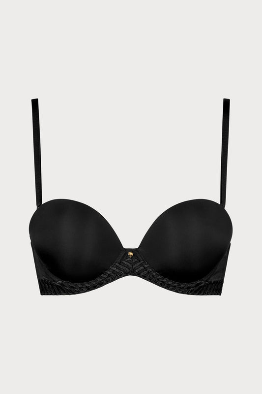 Sheer Emotion Black Multiway Plunge Bandeau Bra