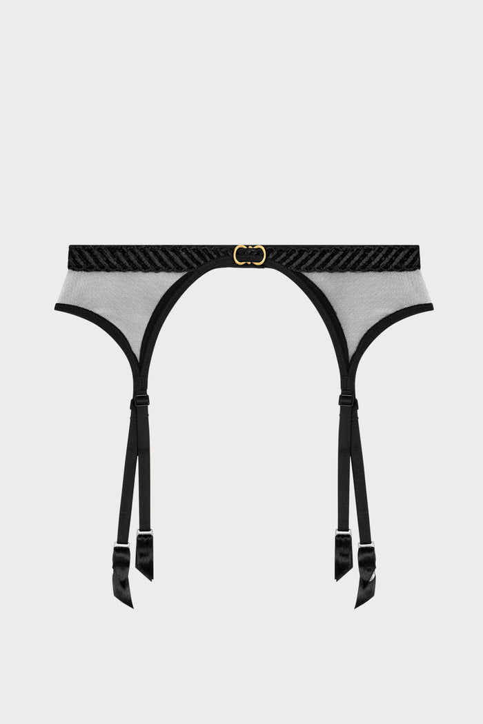 Sheer Emotion Black Suspender Belt