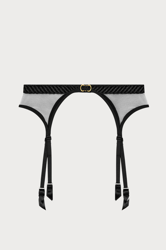 Sheer Emotion Black Suspender Belt