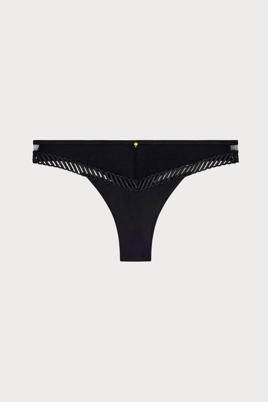 Sheer Emotion Black Tanga