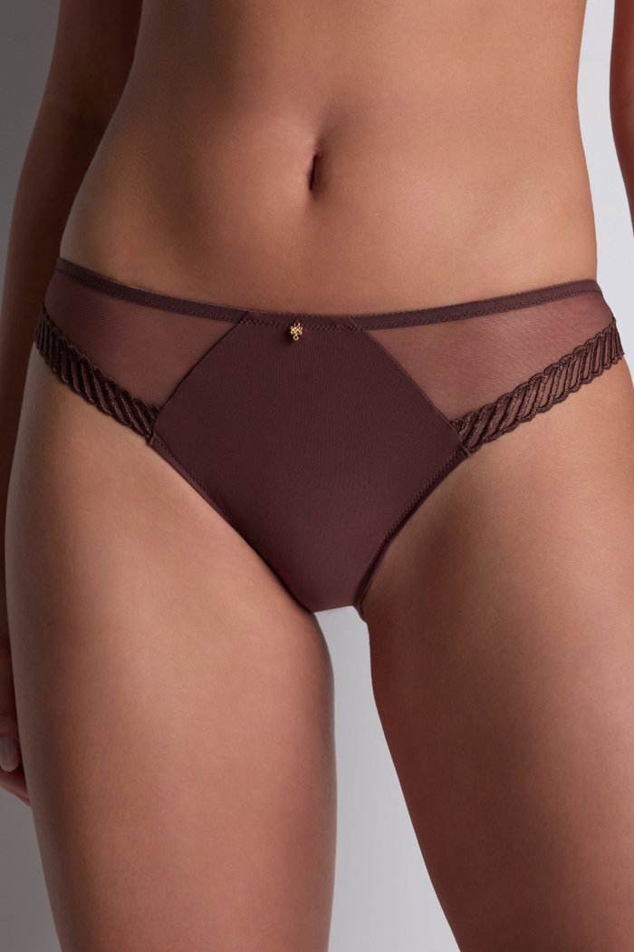 Aubade Brown Brazilian Brief Sheer Emotion | French Knickers