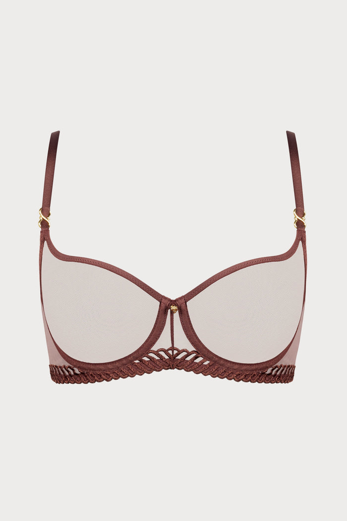 Sheer Emotion Brown Half Cup Bra