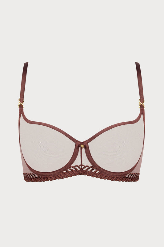 Sheer Emotion Brown Half Cup Bra