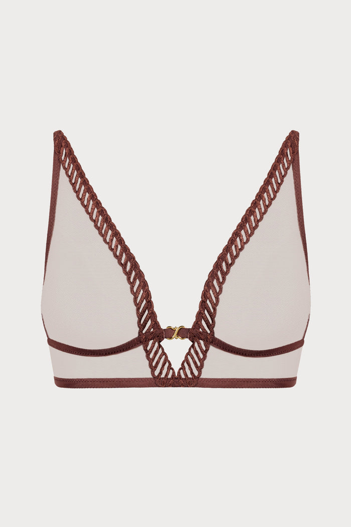 Sheer Emotion Brown Wireless Triangle Bra