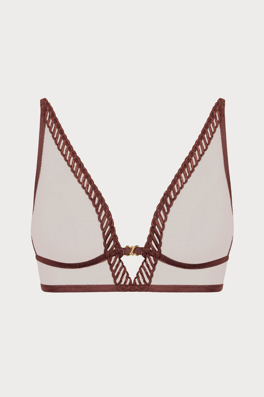 Sheer Emotion Brown Wireless Triangle Bra