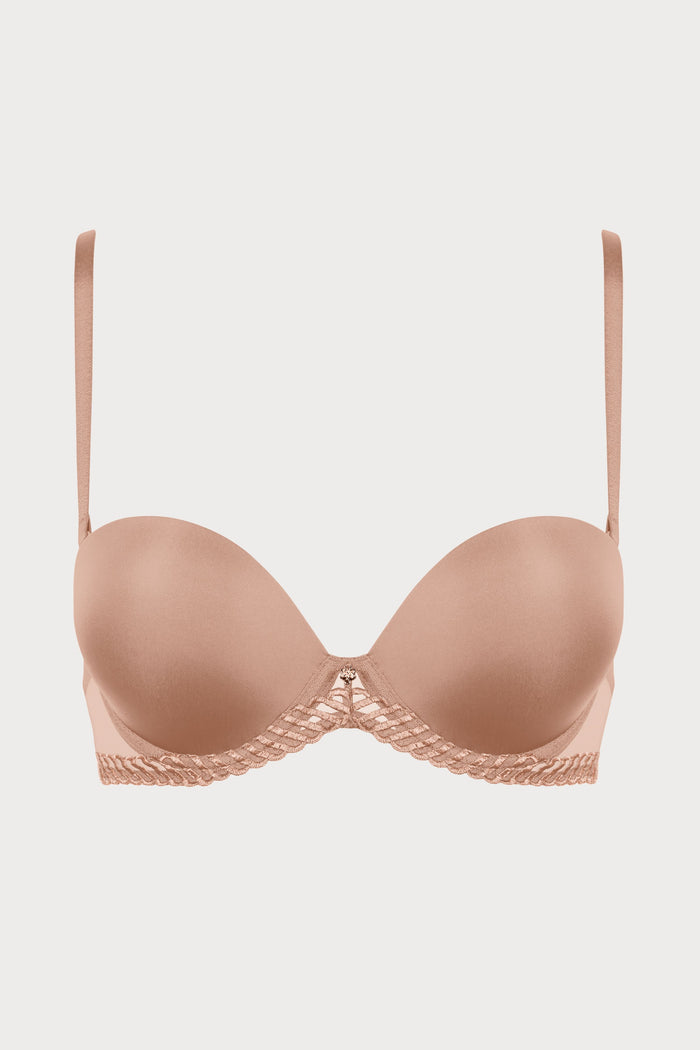 Sheer Emotion Sand Multiway Plunge Bandeau Bra