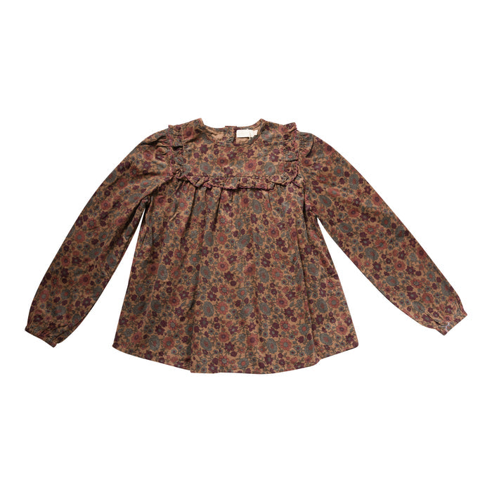 shirt l/s corduroy flower print blouse - floral-16