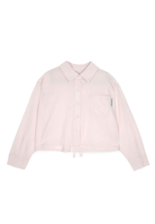 shirt l/s cropped bow in back - pink