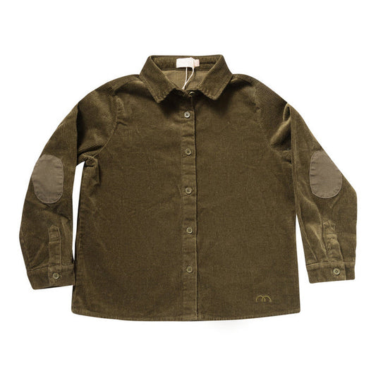 shirt l/s denim patch corduroy - earth green-77
