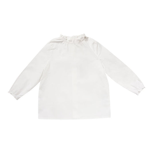 shirt l/s frill trim blouse - white-5