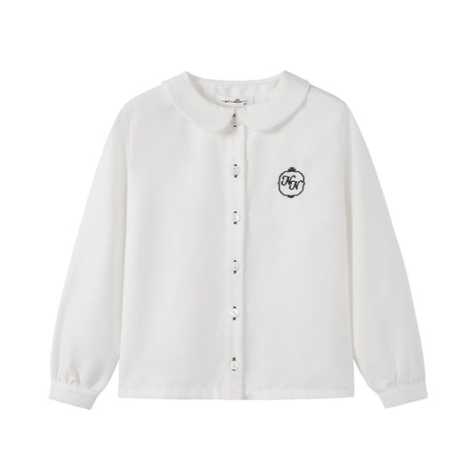 shirt l/s logo - white