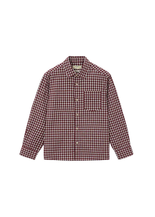 shirt l/s mini plaid - terracotta-377