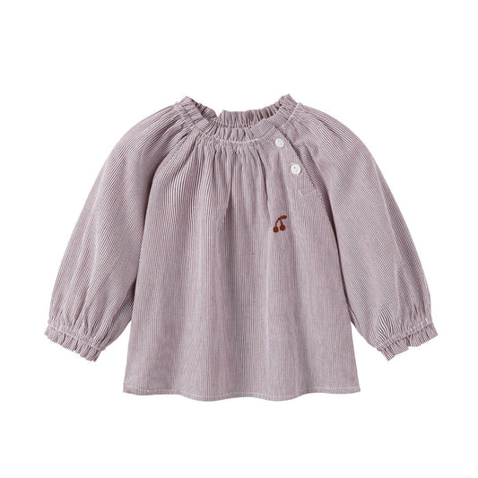 shirt l/s pinstriped cherry - brown