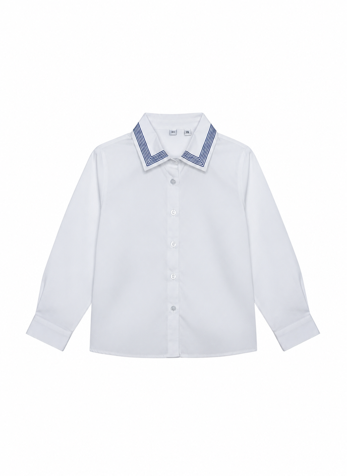 shirt l/s striped collar - navy