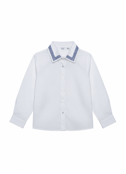 shirt l/s striped collar - navy