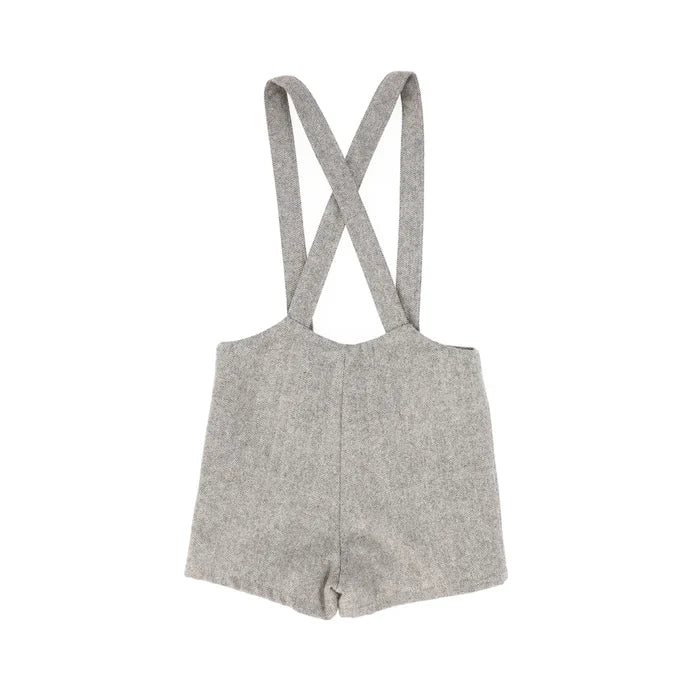 shorts herringbone suspender - brown