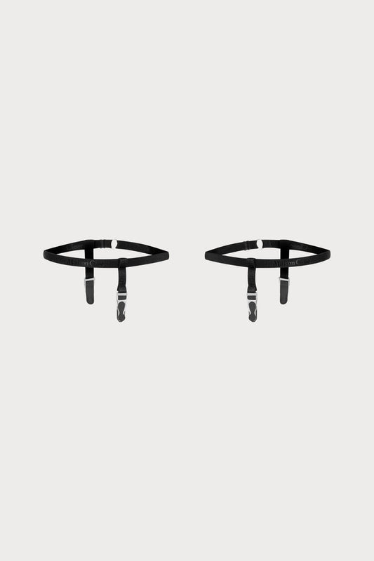 Maison Close Signature Leg Garters Black/Silver - Naughty Knickers