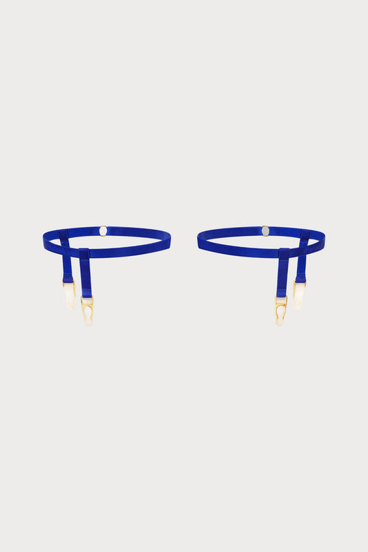Maison Close Signature Leg Garters Blue - Naughty Knickers